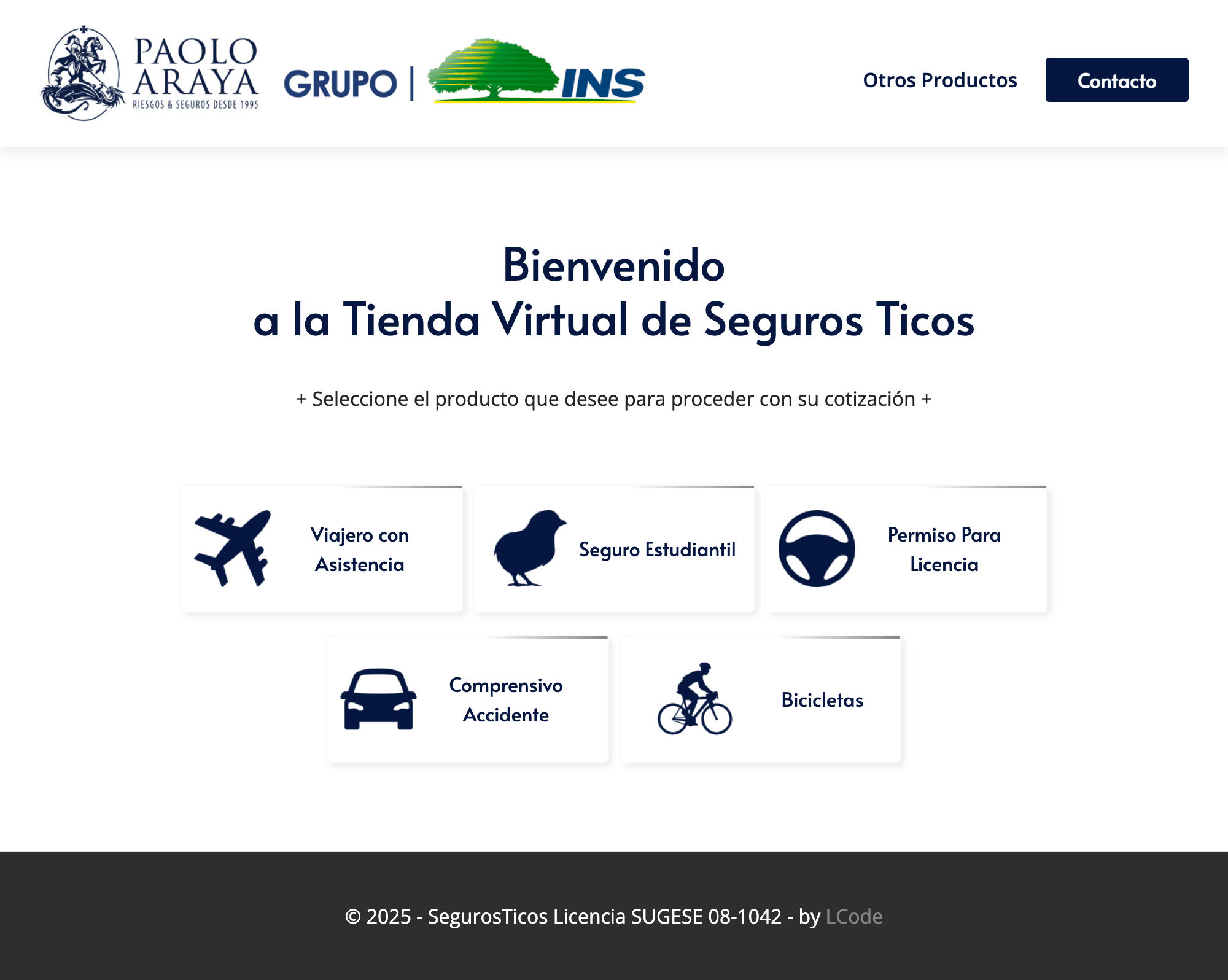 Tienda Virtual Seguros Ticos